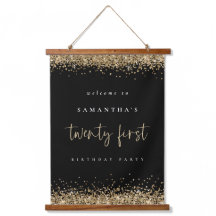 Welkom 21e Gold Glitter Name Black