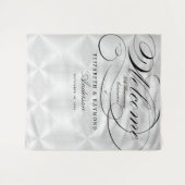 Welkom 25-jarig jubileum Elegant Zilver Schrift Wandkleed (Voorkant (horizontaal))