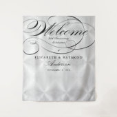 Welkom 25-jarig jubileum Elegant Zilver Schrift Wandkleed (Voorkant)