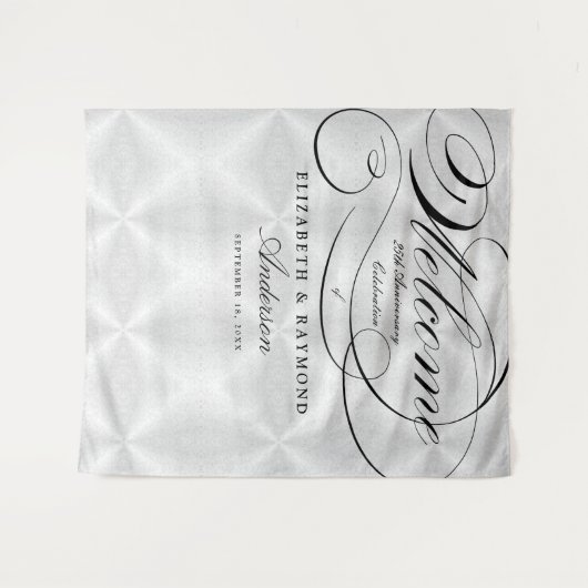 Welkom 25e Jubileum Elegant Silver Script Wandkleed (Voorkant (horizontaal))