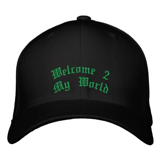 Welkom 2 Mijn wereld Geborduurde Pet (Voorkant)