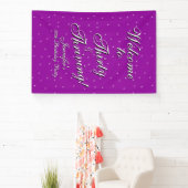 Welkom 30 bloeiende roze Paarse 30e verjaardag Spandoek (Insitu)