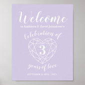 Welkom, 3e verjaardag kristal-hartafbeelding poster (Voorkant)