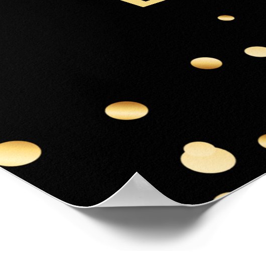 Welkom, 50 en Fabulous Black & Gold Welkom, dag Poster (Hoek)