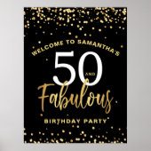 Welkom, 50 en Fabulous Black & Gold Welkom, dag Poster (Voorkant)