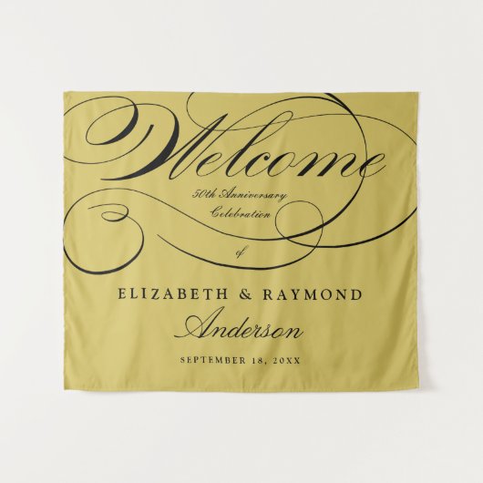 Welkom 50e Jubileum Elegant Silver Script Wandkleed (Voorkant (horizontaal))