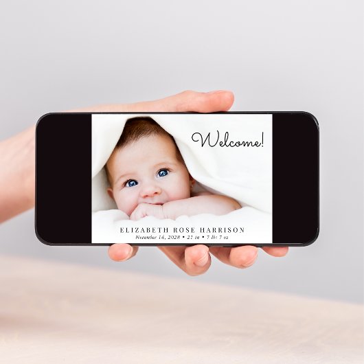 Welkom 5 Foto Collage Birth Aankondiging