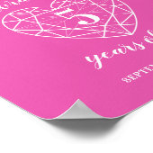 Welkom, 5 jaar liefde, 5 jaar hart na verjaardag poster (Hoek)