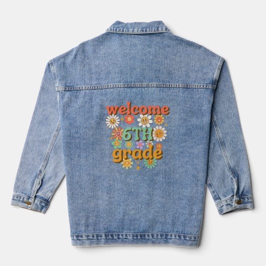 WELKOM 6DE LEERJAAR, GELUKKIG TERUG NAAR SCHOOL DENIM JACKET (Achterkant)