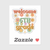 welkom 6e leerjaar, eerste schooldag, welkom sticker (Vel)