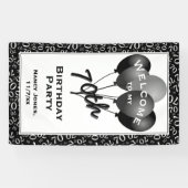 Welkom, 70th Party Black/White Number Pattern Spandoek (Horizontaal)