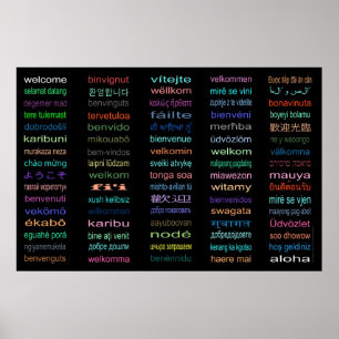 Welkom 80-talen Poster - 5 formaten/zwart