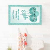 Welkom 80th Birthday Number Pattern - Blauwgroen/W Spandoek (Insitu)
