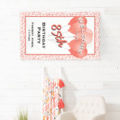 Welkom 85e verjaardag nummer Patten Koraal/Wit Spandoek (Insitu)