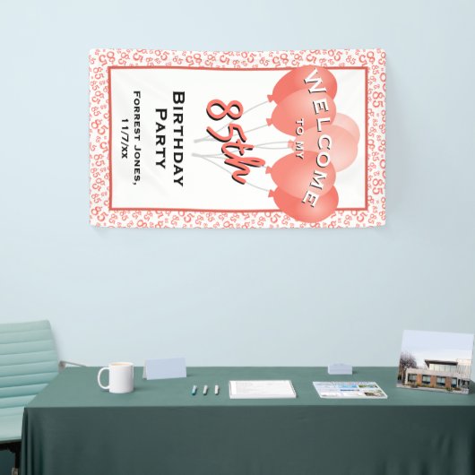 Welkom 85e verjaardag nummer Patten Koraal/Wit Spandoek (Beurs)