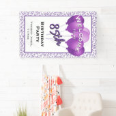 Welkom 85e verjaardag nummer Patten Paarse/Wit Spandoek (Insitu)