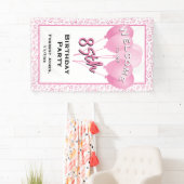 Welkom 85e verjaardag nummer Patten Roze/Wit Spandoek (Insitu)