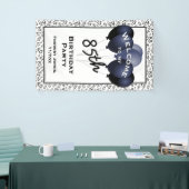 Welkom 85e verjaardag nummer Patten zwart/wit Spandoek (Beurs)