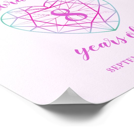 Welkom, 8 jaar liefde, hart ter gelegenheid van 8  poster (Hoek)