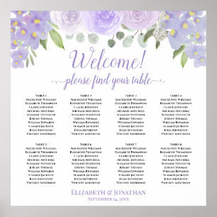 Welkom! 8 Tabellavender Rozen Boho-stoelenkaart Poster