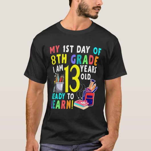Welkom 8e graad terug naar school T-shirt Happy 1e (Voorkant)