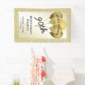 Welkom 90e-koel nummerpatroon - Goud/wit Spandoek (Insitu)