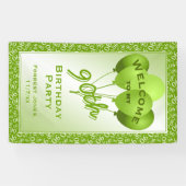 Welkom 90th Birthday Number Pattern - Green/White Spandoek (Horizontaal)