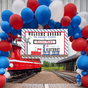 Welkom aan boord 5e verjaardag Exprestrein Spandoek