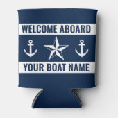 Welkom aan boord aangepaste bootnaam nautische ste blikjeskoeler (Voorkant)