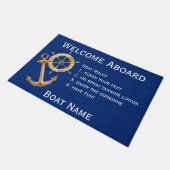 Welkom Aan Boord Boot Naam Regels Deurmat (Schuin)