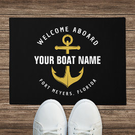 Welkom aan boord Boot Zwarte Goud Zeeanker Deurmat