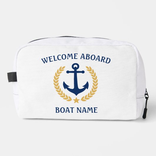 Welkom aan boord Bootnaam Anker Gold Laurel Star Toilettasje (Voorkant)