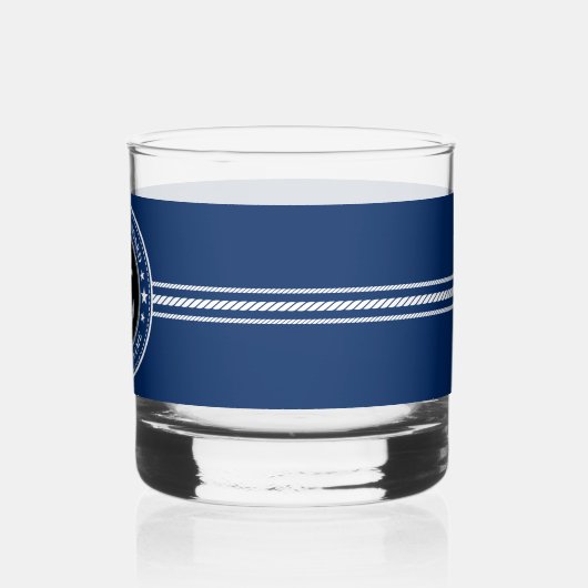 Welkom aan boord Bootnaam Anker Rope Stars Marine Whisky Glas (Achterkant)