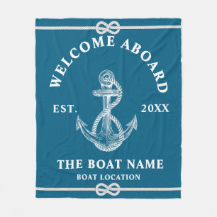 Welkom aan boord Bootnaam en locatie Anker Fleece Deken