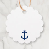 Welkom aan boord Bootnaam Nautisch Anker Blauw Bedankjes Labels (Achterkant)