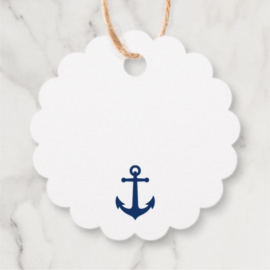 Welkom aan boord Bootnaam Nautisch Anker Blauw Bedankjes Labels (Achterkant)