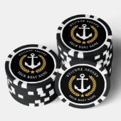 Welkom aan boord Bootnaam Nautisch Anker Gold Star Poker Chips (Opstapeling)