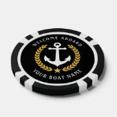 Welkom aan boord Bootnaam Nautisch Anker Gold Star Poker Chips (Enkel)