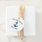 Welkom aan boord Bootnaam Nautisch Zee Anker Bedankjes Labels (In situ)