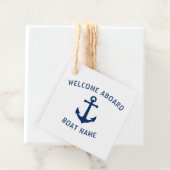 Welkom aan boord Bootnaam Nautisch Zee Anker Navy Bedankjes Labels (In situ)