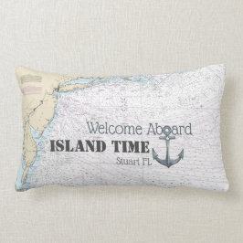 Welkom aan boord Bootnaam Nautische kaart + Anker Kussen