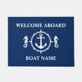 Welkom aan boord Bootnaam Zeepaardje Nautical Anch Deurmat (Voorkant)