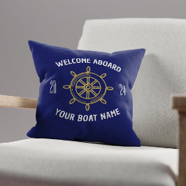 Welkom aan boord cadeau voor boot eigenaren Navy b Kussen