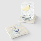 Welkom aan boord 🌊 Chesapeake Bay  Nautical Stenen Onderzetter (Zijkant)