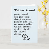 Welkom aan boord - een grappig gedicht voor uw nie kaart (Gele Bloem)