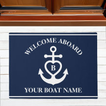 Welkom aan boord hart anker boot naam Monogram