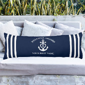 Welkom aan boord hart anker boot naam Monogram Lichaamskussen