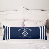 Welkom aan boord hart anker boot naam Monogram Lichaamskussen