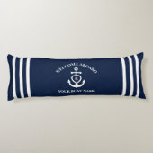 Welkom aan boord hart anker boot naam Monogram Lichaamskussen (Achterkant)