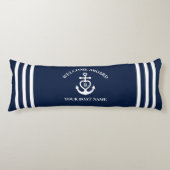 Welkom aan boord hart anker boot naam Monogram Lichaamskussen (Voorkant)